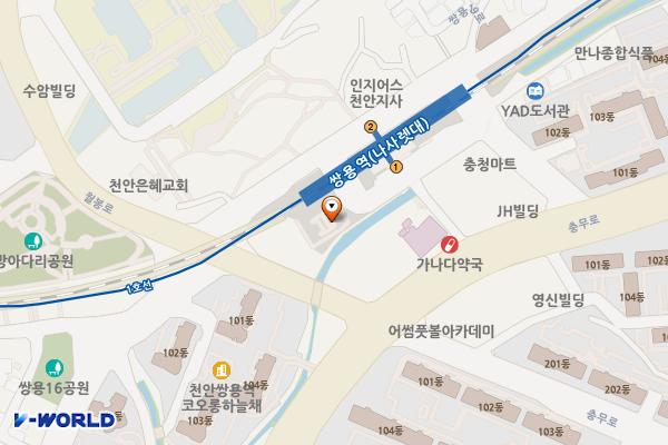 코레일 쌍용역 위치 지도 — 충청남도 천안시 서북구 월봉로 14