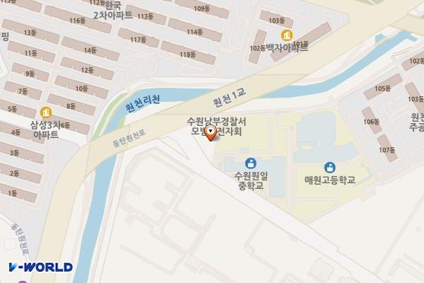 수원시택시쉼터(외부인 이용 가능) 위치 지도 — 경기도 수원시 영통구 삼성로213번길 154