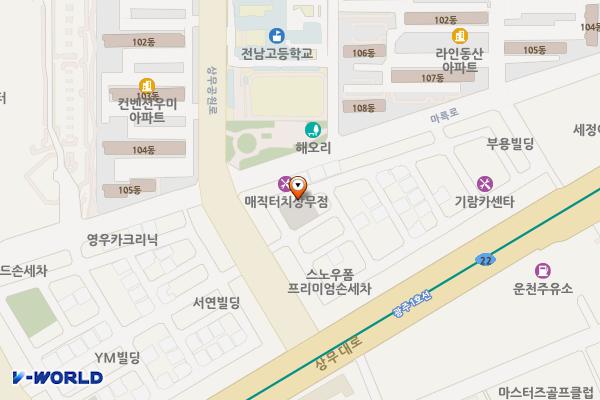 치평동 공영주차장 위치 지도 — 전남광주통합특별시 서구 치평동 1308-1