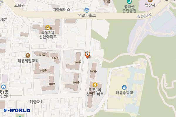 신안3차아파트 앞 노상 공영주차장 – 가로등형 위치 지도 — 서울특별시 중랑구 공릉로2라길 26
