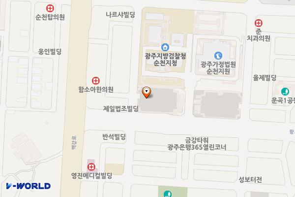 왕지 제1공영주차장 위치 지도 — 전라남도 순천시 왕지동 852-1,2