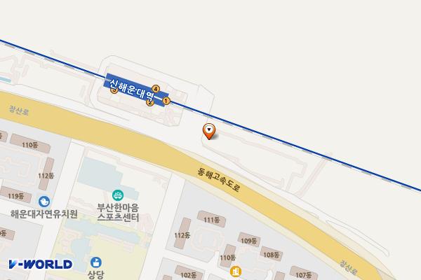 코레일 신해운대역 위치 지도 — 부산광역시 해운대구 장산로 427