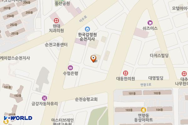 역전 제3공영주차장 위치 지도 — 전라남도 순천시 연향상가8길 9