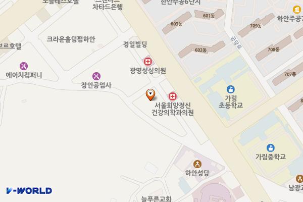 현대자동차블루핸즈 광명하안현대서비스 위치 지도 — 경기도 광명시 구름산로 35