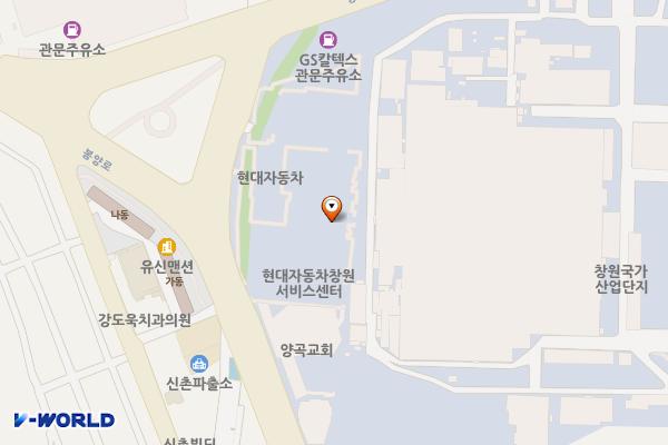 현대자동차 창원하이테크센터 위치 지도 — 경상남도 창원시 성산구 봉양로 397