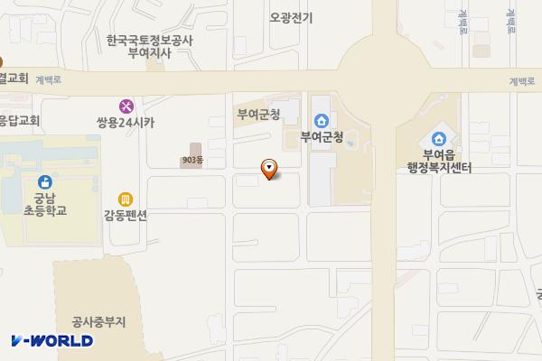 부여 군청주차장 위치 지도 — 충청남도 부여군 부여읍 동남리 732-4