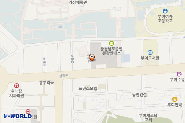 부여 부소산성 관광주차장 위치 지도 — 충청남도 부여군 부여읍 관북리 112-1