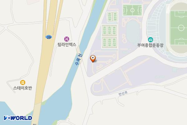 부여 종합운동장 위치 지도 — 충청남도 부여군 규암면 호수로 82