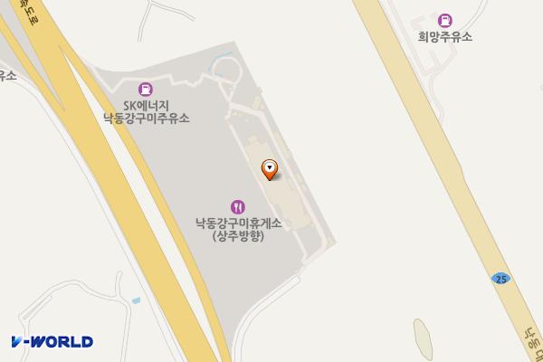 낙동강구미휴게소 (상행) 위치 지도 — 경상북도 구미시 도개면 용산리 산29-10