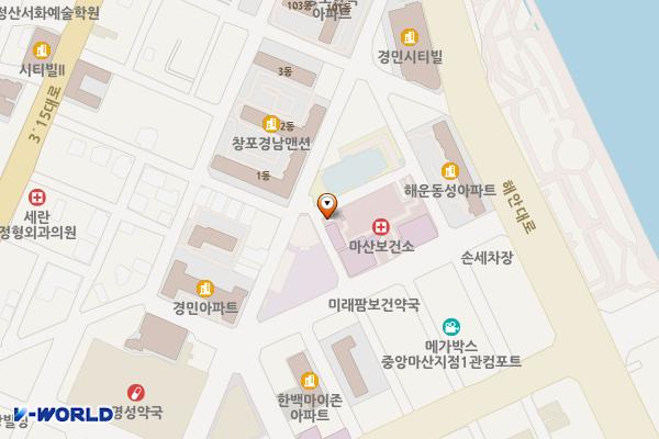 마산합포도서관 위치 지도 — 경상남도 창원시 마산합포구 월영동16길 22