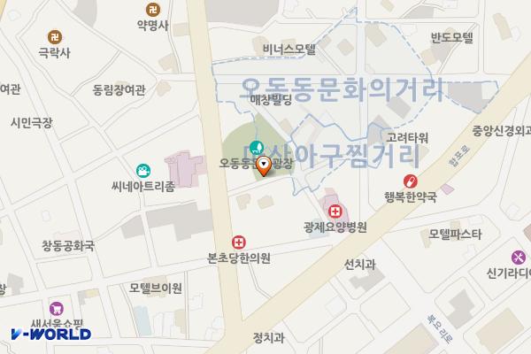 오동동 문화광장 공영주차장 위치 지도 — 경상남도 창원시 마산합포구 동서북17길 9