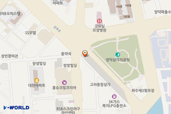 어린교공영주차장 위치 지도 — 경상남도 창원시 마산합포구 산호동 2-1