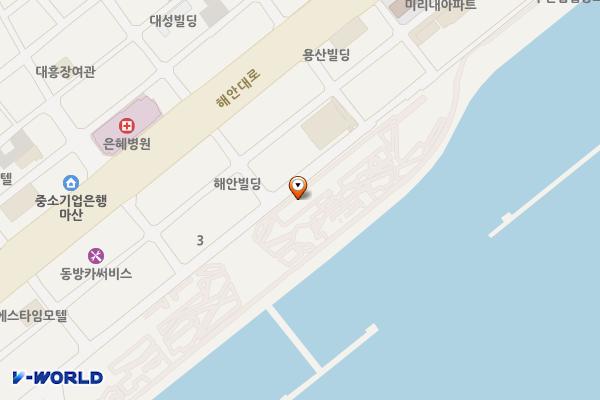 합포수변공원 제1주차장 위치 지도 — 경상남도 창원시 마산합포구 수산1길 244