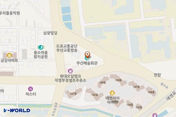 부산예술회관 위치 지도 — 부산광역시 남구 대연동 603-7