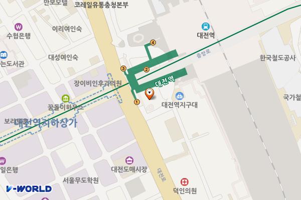 코레일 대전역(서광장) 위치 지도 — 대전광역시 동구 중앙로 215
