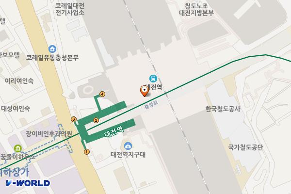 코레일 대전역(선상) 위치 지도 — 대전광역시 동구 중앙로 215