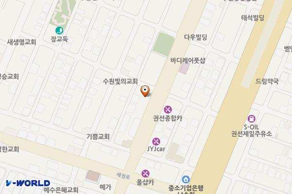 영동연립 앞 노상주차장 – 가로등형 위치 지도 — 경기도 수원시 권선구 권선동 1112번지