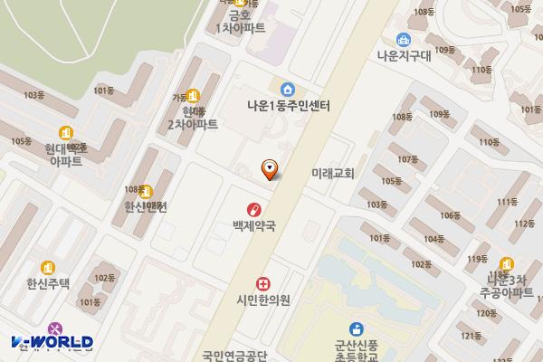 군산시민문화회관 위치 지도 — 전북특별자치도 군산시 대학로 308