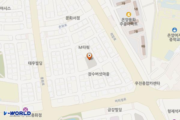 온천동 제3공영주차장 위치 지도 — 충청남도 아산시 온천동 2999