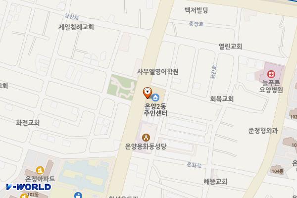 온양2동 공영주차장 위치 지도 — 충청남도 아산시 온천동 771