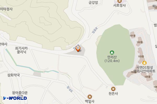 만리산주거지전용주차장 위치 지도 — 부산광역시 부산진구 엄광로 491