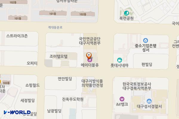 (주)에이더블유호텔 위치 지도 — 대구광역시 달서구 성서로 413
