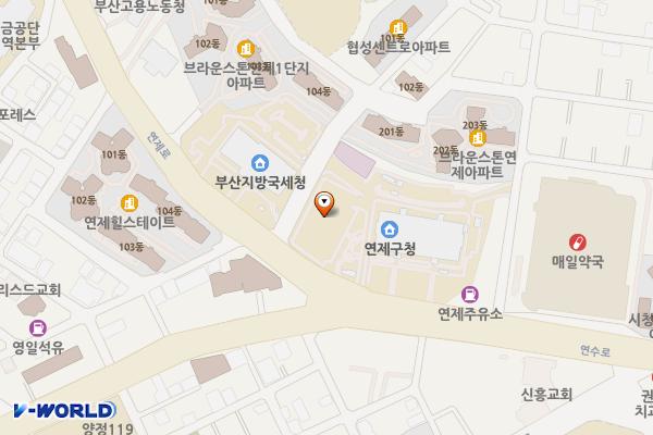 연제구청 위치 지도 — 부산광역시 연제구 연산동 1555-1