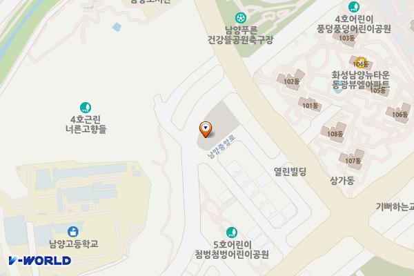 남양뉴타운 주5 공영주차장 위치 지도 — 경기도 화성시 남양읍 남양리 2280-1