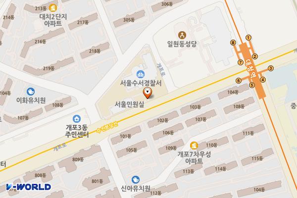 수서경찰서 위치 지도 — 서울특별시 강남구 개포로 617