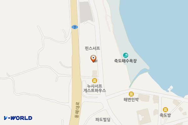 죽도해변 노상주차장 위치 지도 — 강원특별자치도 양양군 현남면 시변리 18-3