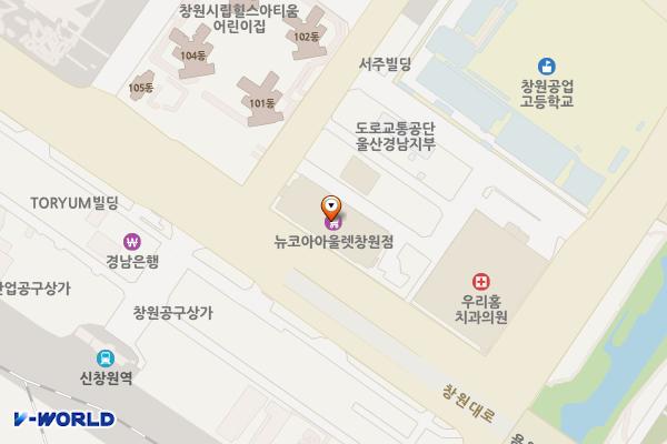 창원뉴코아아울렛 위치 지도 — 경상남도 창원시 의창구 창원대로397번길 6
