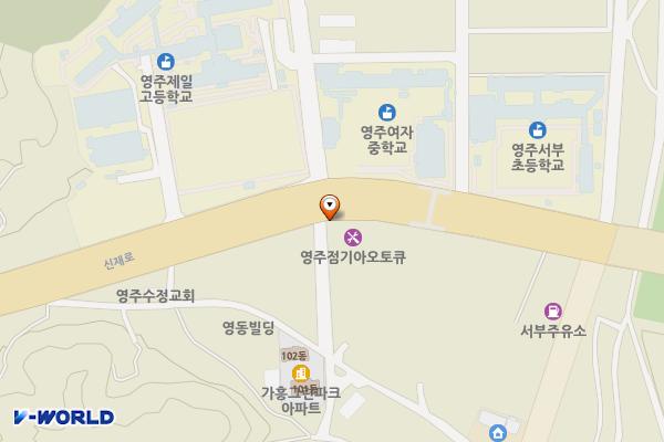 기아오토큐 영주점 위치 지도 — 경상북도 영주시 신재로 21