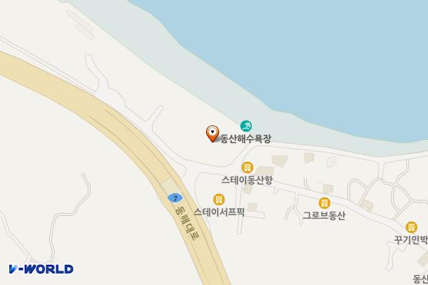 동산포해수욕장야영장 주차장 위치 지도 — 강원특별자치도 양양군 현남면 동산리 203-54