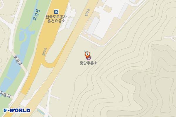 중앙 위치 지도 — 강원특별자치도 홍천군 설악로 1356