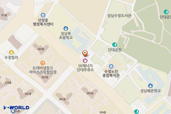 단대주유소 위치 지도 — 경기 성남시 수정구 산성동 2172