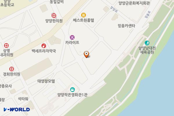 양양전통시장 공영주차장 위치 지도 — 강원특별자치도 양양군 양양읍 남문리 3-23