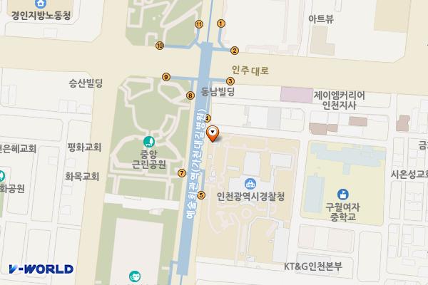 인천경찰청 위치 지도 — 인천광역시 남동구 예술로152번길 9