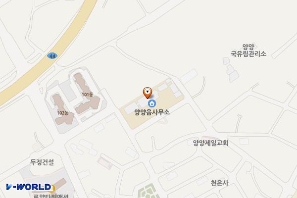 양양읍행정복지센터주차장 위치 지도 — 강원특별자치도 양양군 양양읍 연창리 221