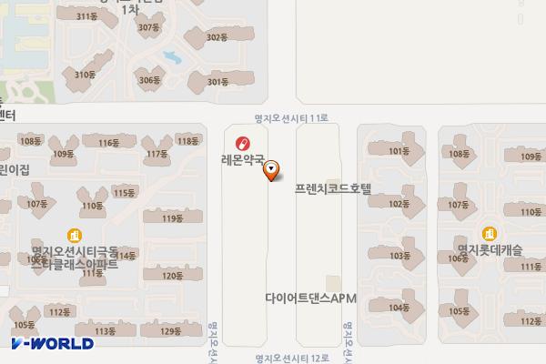 명지오션시티4로 노상공영주차장 – 가로등형 위치 지도 — 부산광역시 강서구 명지동 3282