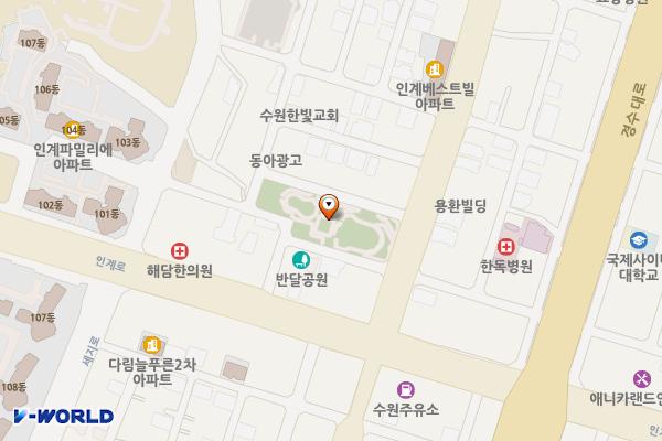 인계동 행정복지센터 위치 지도 — 경기도 수원시 팔달구 장다리로 221