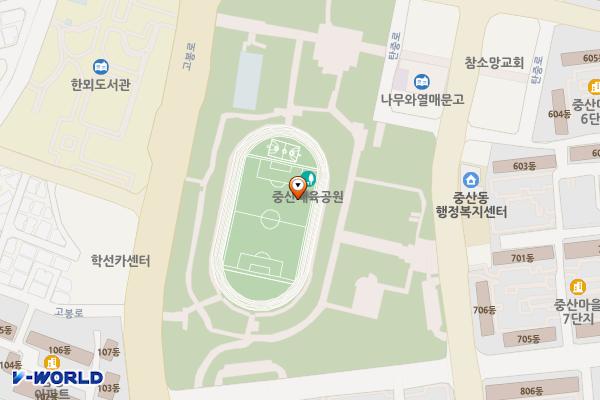 중산체육공원 공영주차장 위치 지도 — 경기도 고양시 일산동구 중산로 217