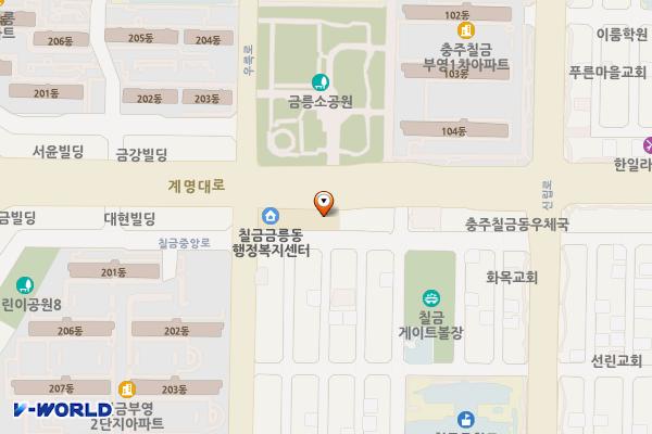 칠금금릉동 행정복지센터 위치 지도 — 충청북도 충주시 칠금중앙로 37