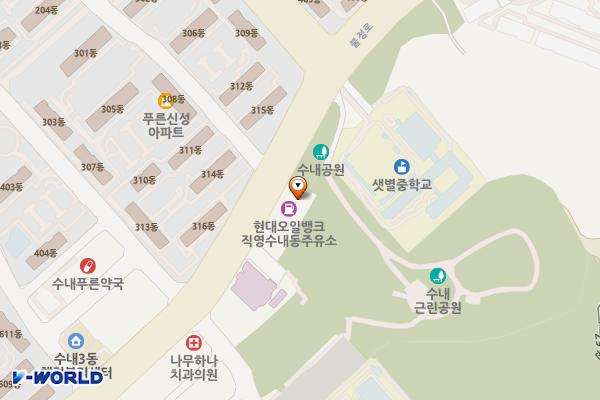 HD현대오일뱅크 수내동셀프주유소 위치 지도 — 경기도 성남시 분당구 불정로 274