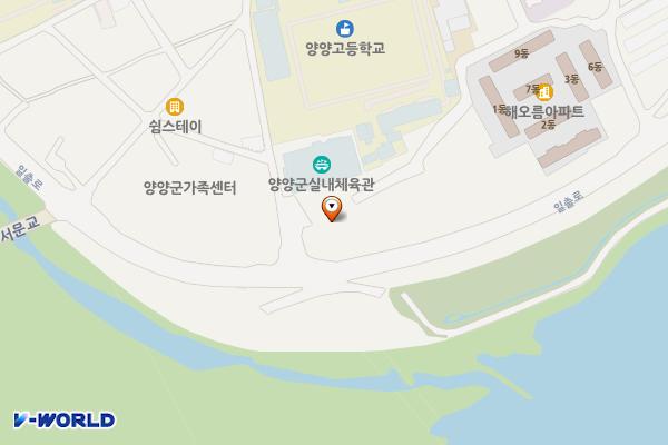 양양군 실내체육관 주차장 위치 지도 — 강원특별자치도 양양군 양양읍 서문리 146-1