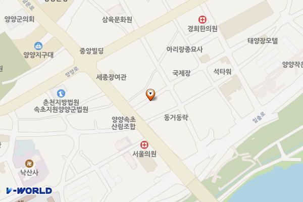 양양 남대천 제3주차장 위치 지도 — 강원특별자치도 양양군 양양읍 남문리 203-4번지