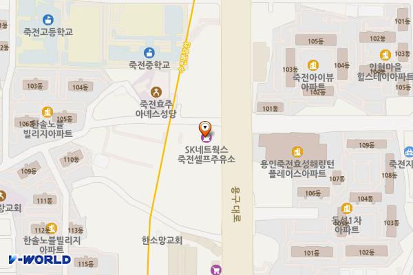 HD현대오일뱅크 죽전현대셀프주유소 위치 지도 — 경기도 용인시 수지구 용구대로 2751