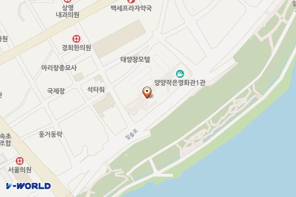 양양 남대천 다목적광장 위치 지도 — 강원특별자치도 양양군 양양읍 남문리 226-14번지