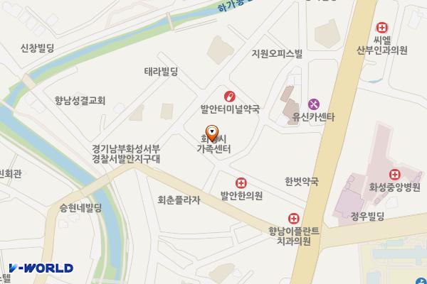 화성시가족센터 위치 지도 — 경기도 화성시 만세구 향남읍 평2길 16