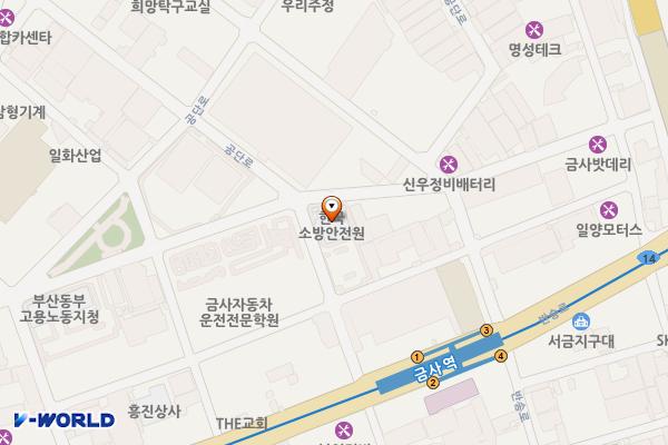 한국소방안전원 부산지부 위치 지도 — 부산광역시 금정구 공단서로8번길 53-12