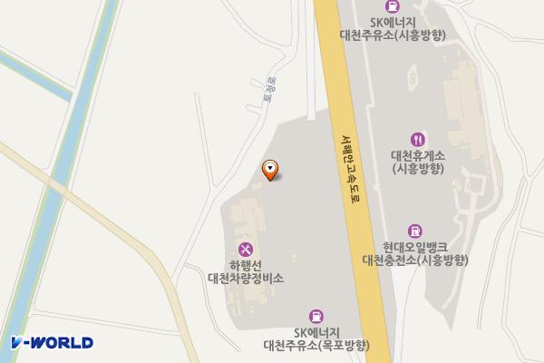 대천휴게소 (목포) 위치 지도 — 충청남도 보령시 주교면 서해안고속도로 199